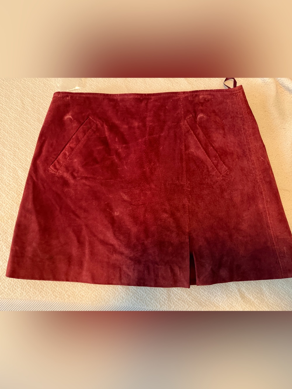 Blank NYC burgundy satin leather miniskirt size 29